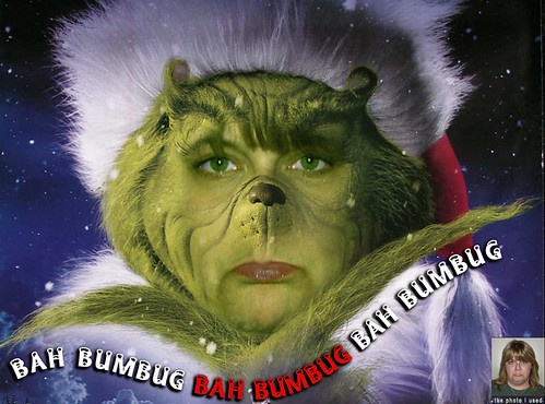Jim Carrey as the Grinch Who Stole Christmas.